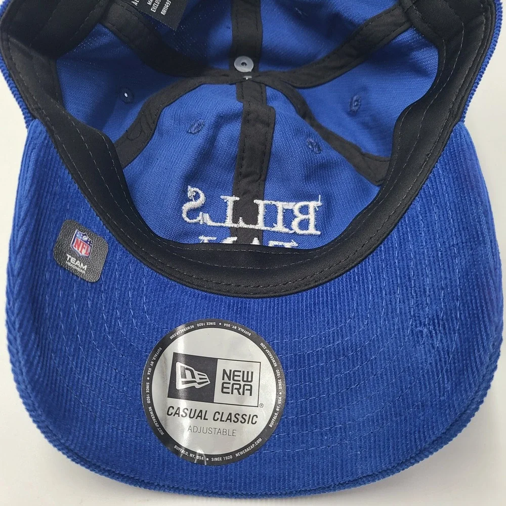 Women Buffalo Bills Hat Strapback New Era Blue White NFL Corduroy Casual Classic